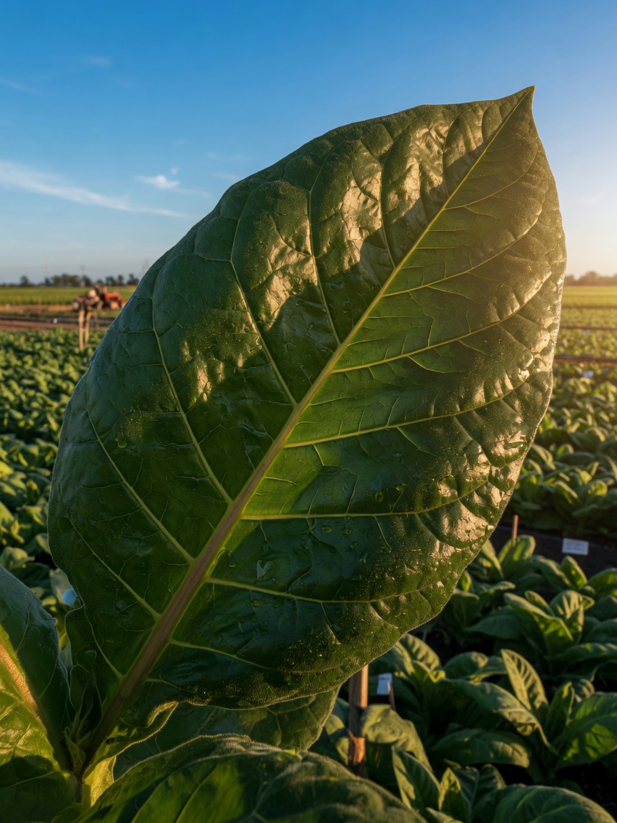 Comparison of tobacco plant growth under different planting densities — effects of dense vs. sparse planting on per-plant space and leaf development